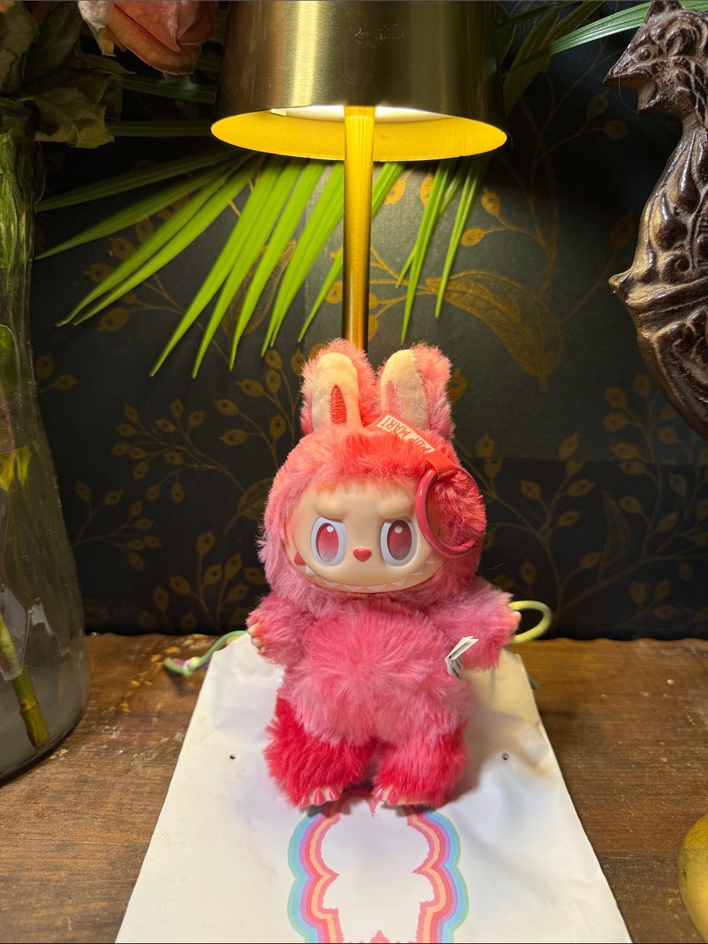 LOVE LaBuBu - Red/Pink Bunny Plush Keychain - Designer Character Accessory